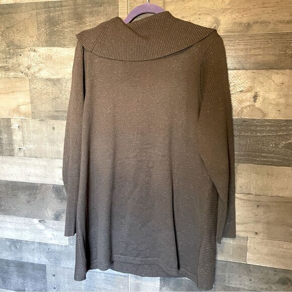 Alfani Sweaters - NWOT ALFANI Brown Glitter Sweater, Cowl- neckline Sz XL (1052)